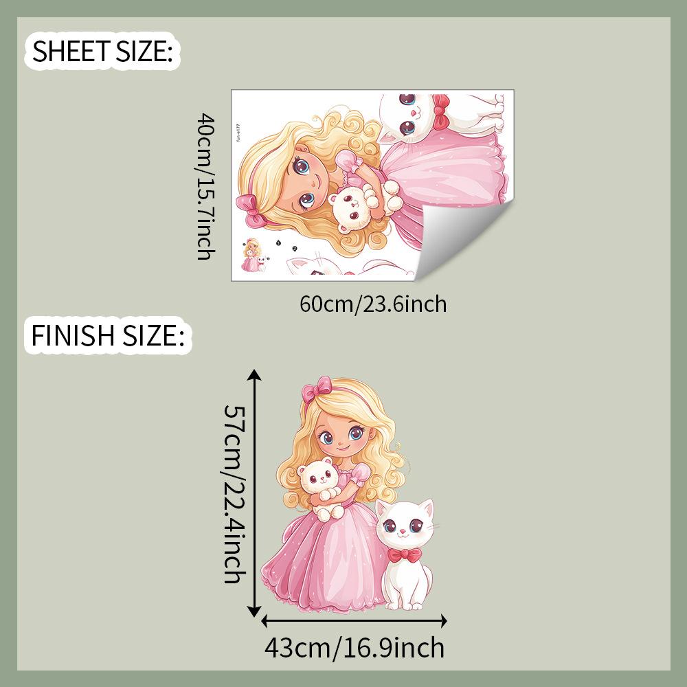 

Мультяшные милые наклейки с куклами для украшения и декорирования фона спальни, гостиной и дома девочки