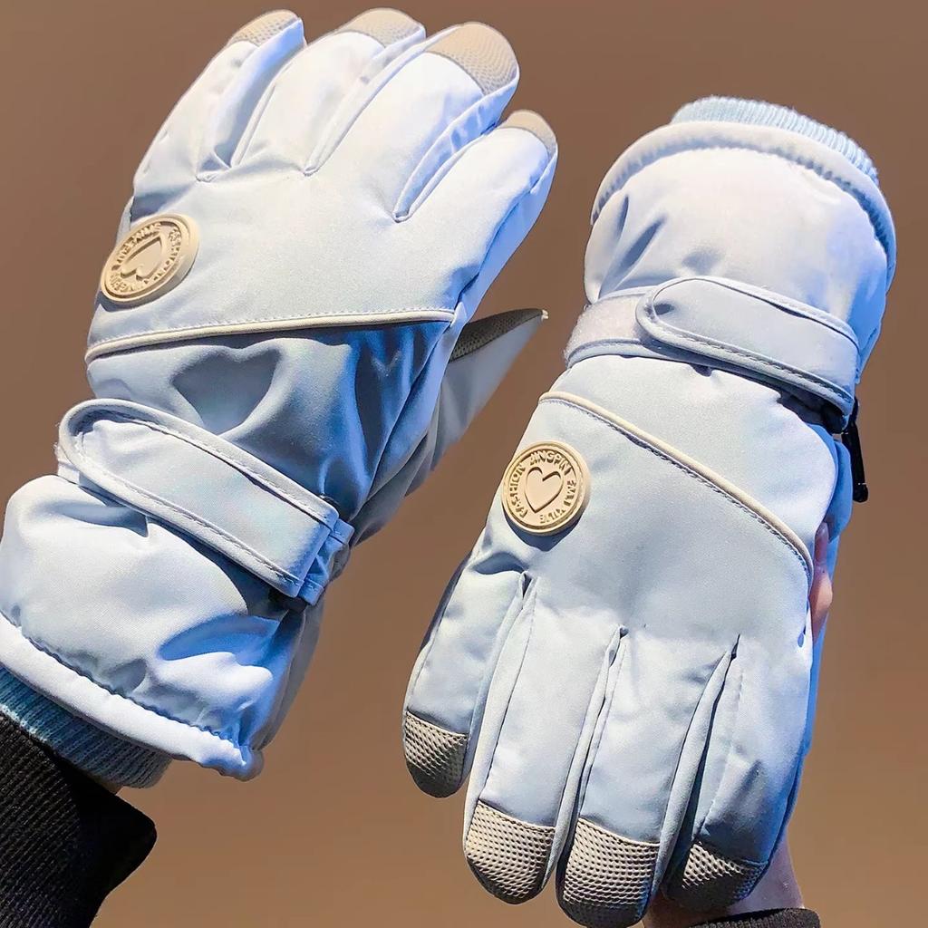 Ski Gloves Men's and Women's 2026 New Autumn and Winter Velvet Thickened Warm and Cold Touch Screen Electric Vehicle Riding Gloves