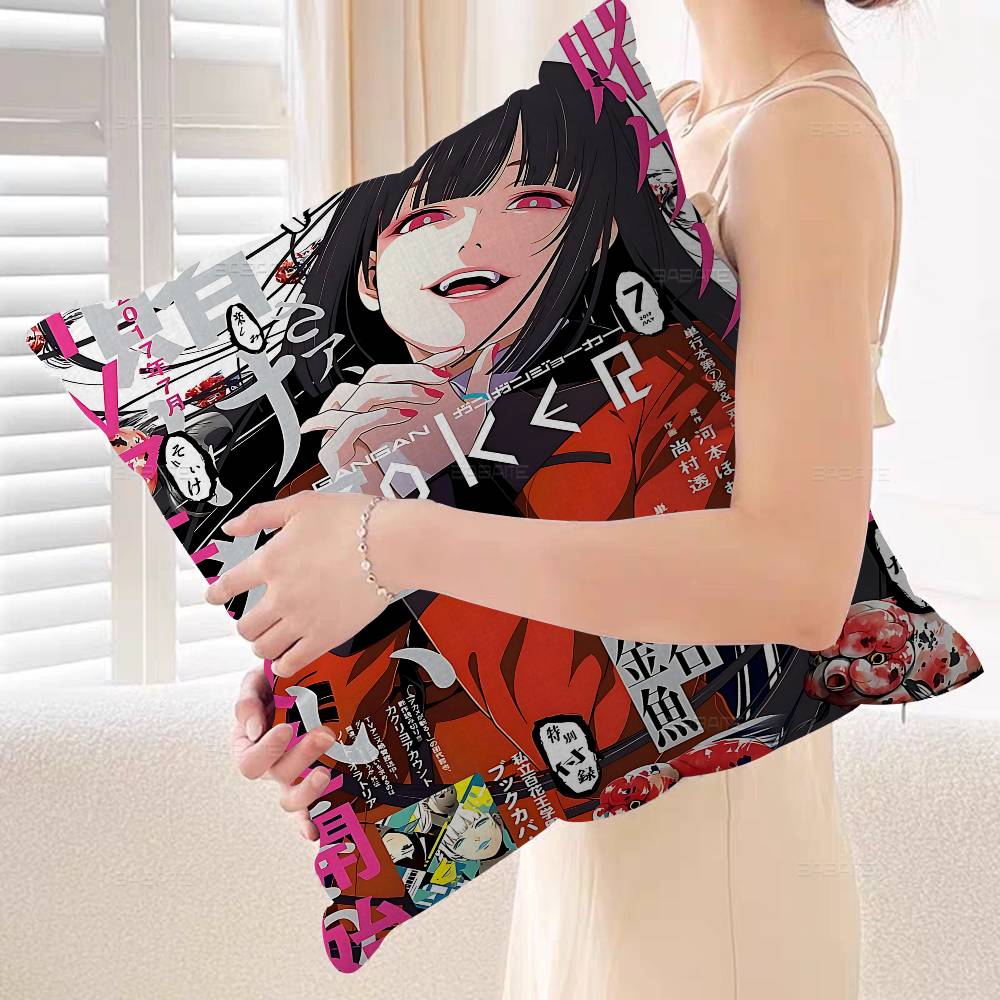 1PC Kakegurui Jabami Yumeko Cushion Cover Car Throw Pillow Case For Sofa Car Christmas Gift 40x40cm 45x45cm