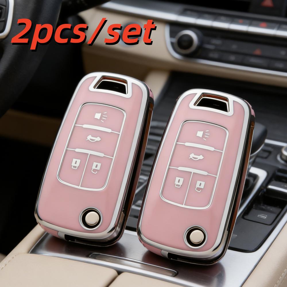2Pcs Car Key Case Covers For Chevrolet Cruze Aveo Trax Sail Malibu Captiva Opel Vauxhall Astra J Corsa Insignia Mokka 4 Buttons