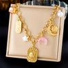 DIEYURO 316L Stainless Steel Golden Personality Sun Serie Multi Pendant Necklace Women New Fashion Neck Chain Vacation Jewelry