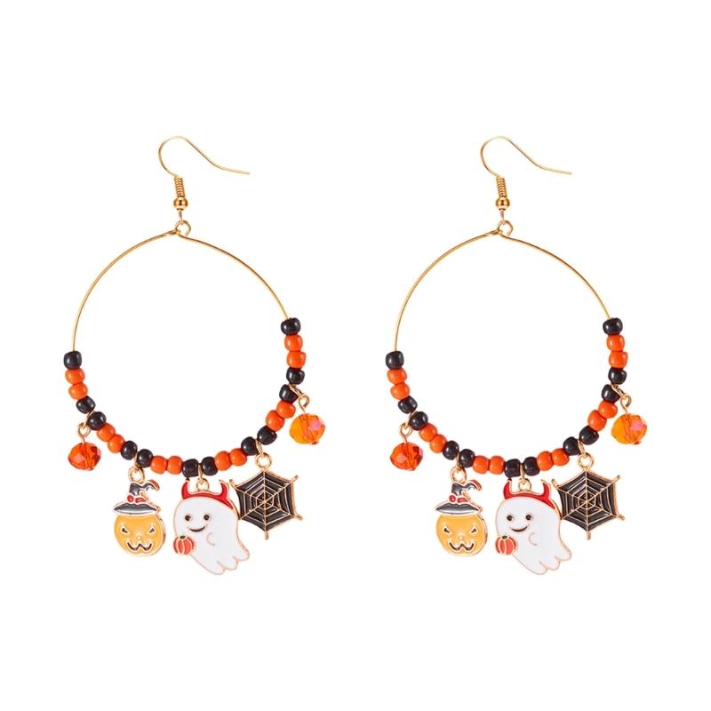 Elegant Black Spiders Bat Drop Earrings Lightweight Zinc Alloy Goth Style Halloween Costume Jewelry Party Ear Accessories