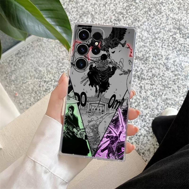 Ones P-Pieces Zoro Manga Case Coque For Samsung Galaxy S26 S25 S24 S23 Ultra S22 S20 Plus S21 FE A57 5G Clear Phone Cover Funda