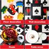 3pcs Poker Tablecloth Poker Theme Party Decorations Las Vegas Table Cover Poker Table Runner for Playing Card Birthday Party Favors Supplies