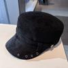 Retro Rivet Hollow Star Flat Top Equestrian Cap Design Early Autumn New Temperament Spice Girl Versatile Duck Tongue Newsboy Hat