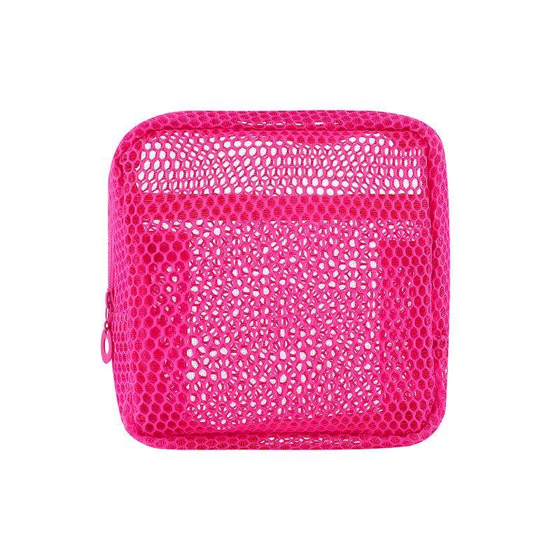 Dopamine Color Mesh Tofu Makeup Bag: Compact Lipstick & Sanitary Pad Storage