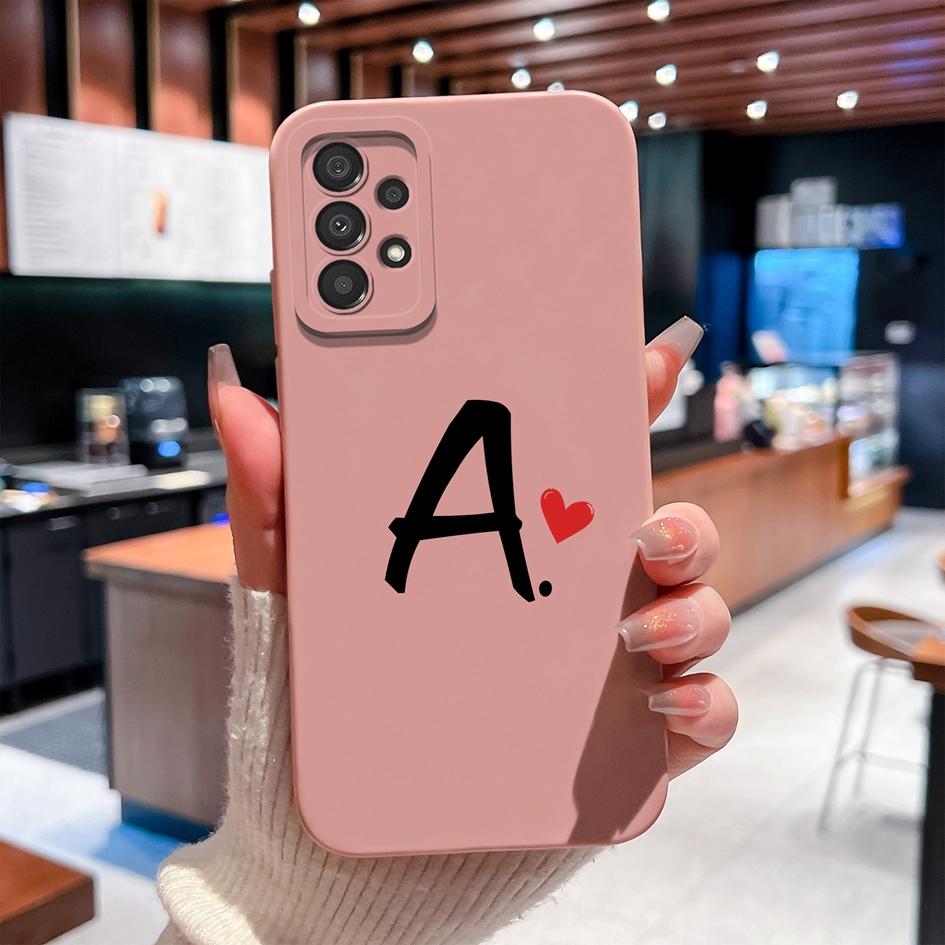 

Для Samsung A52 A53 A54 A56 A31 A32 A26 чехол для телефона модный узор с парными буквами матовый силиконовый чехол против отпечатков пальцев премиум-класса для Samsung чехлы Samsung A36 5G