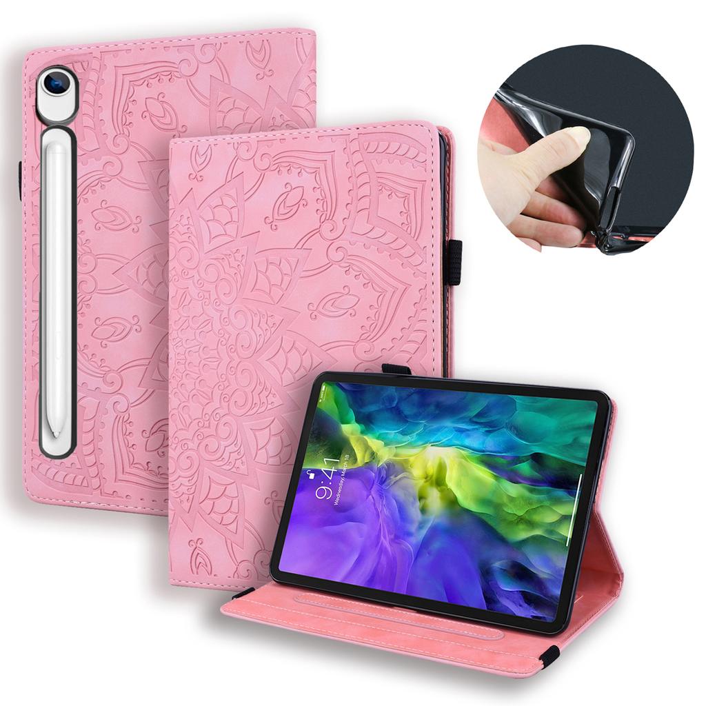 Tablet Case For Samsung Galaxy Tab S10 FE / Tab S9 FE / Tab S10 Lite Card Slots Leather Cover Flower Pattern