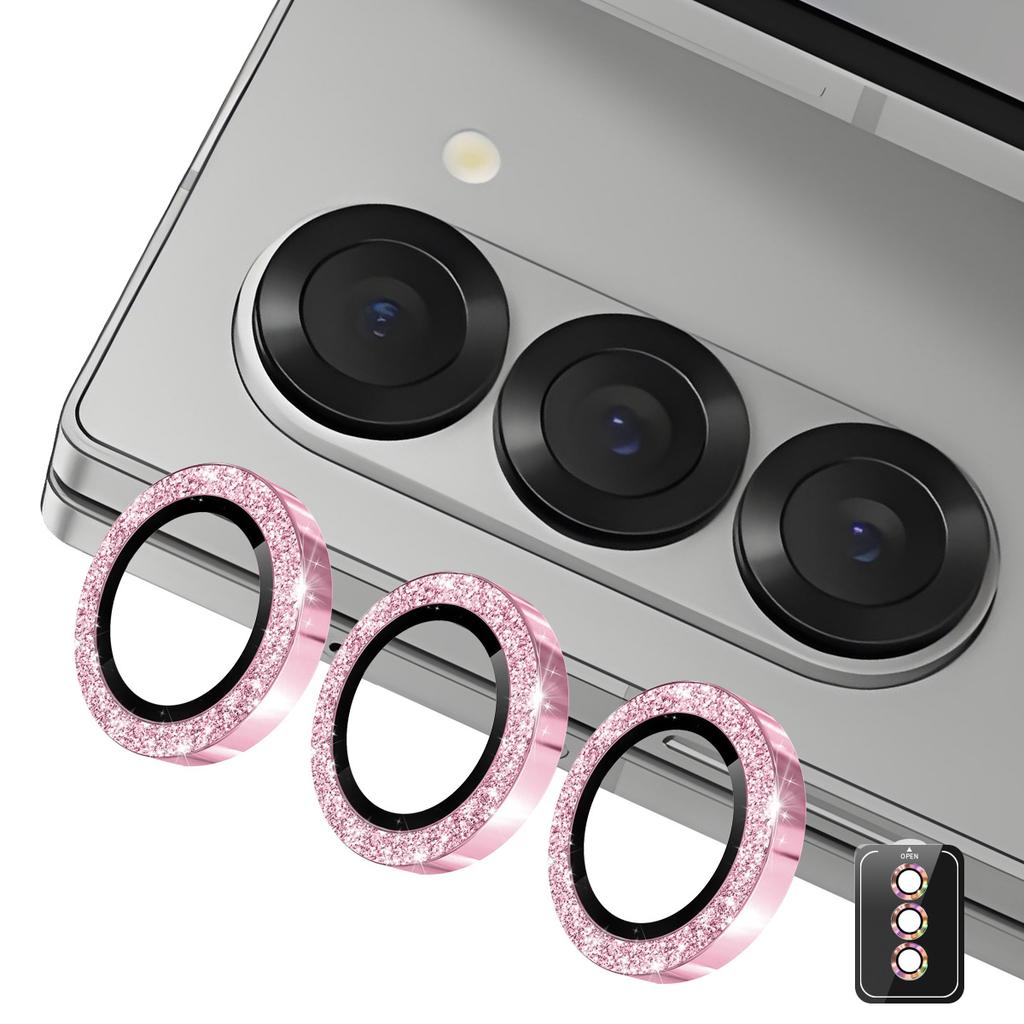 For Samsung Galaxy Z Fold5 5G Camera Lens Protector ENKAY Hat-Prince Glitter Decor Tempered Glass Lens Film