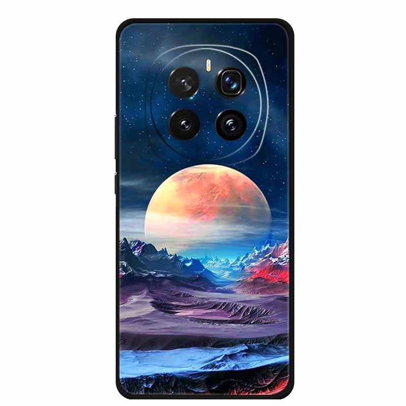 For Honor Magic 7 Case 7Pro Painted Cat Colorful Soft Edge Silicone Black Bumper For Honor Magic7 Pro Back Cover Magic7 5G Para