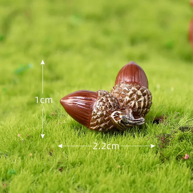Cute Squirrel Pinecone House Maple Leaf Micro Landscape Garden Decoration Resin Craft Ornaments Livingroom Desk Decoration