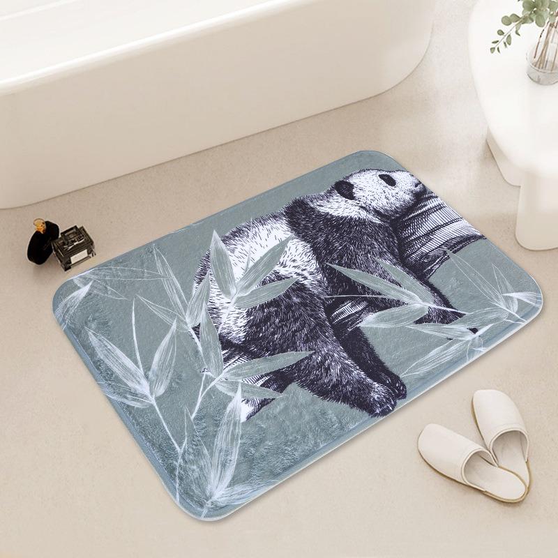 

Artistic Pattern Bathroom Mat Feather Leaf Panda Abstract Designs Soft Non - Slip Rug for Bathroom Entryway Home Decor 30x50cm