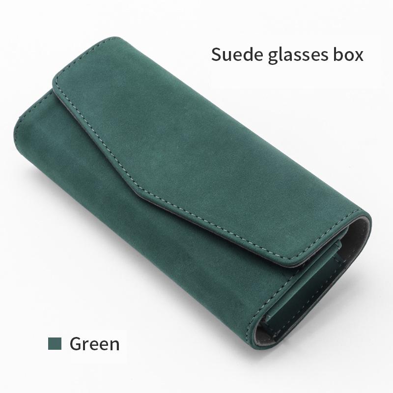 Car Sun Visor Sunglasses Case Clip Hanger Fastener Sunglasses Holder Suede PU Leather Card Ticket Storage Box Eyeglasses Holder