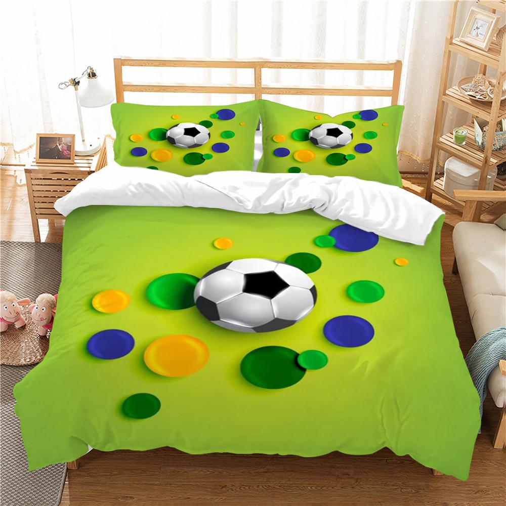 3D Bedding Set Comforter Duvet Cover Charming Football Printing Bed Quilt Cover Pillowcase Microfiber Home Textiles