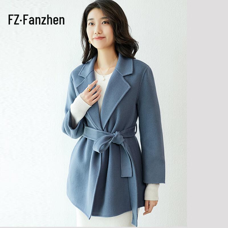 Women's 100% Wool Mid-length Belted Coat