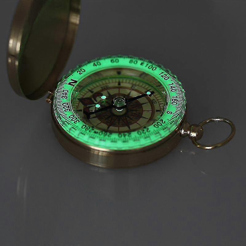 Camping Hiking Pocket Brass Golden Compass Portable Compass Navigation For Outdoor Activities