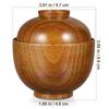 2 Pcs Ceramics Wooden Bowl with Lid Fettuccine Pasta Ramen Japanese Noodle Bowls