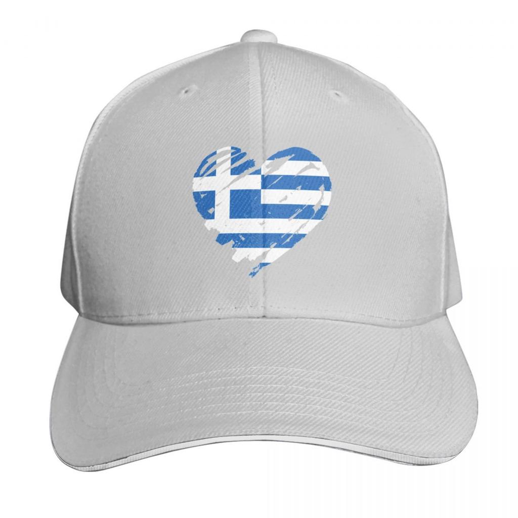 Ich liebe Griechenland Griechische Flagge Baseballkappe Atmungsaktiver Netzrücken Verstellbarer Schnallenverschluss Feuchtigkeitsableitend Schnelltrocknend