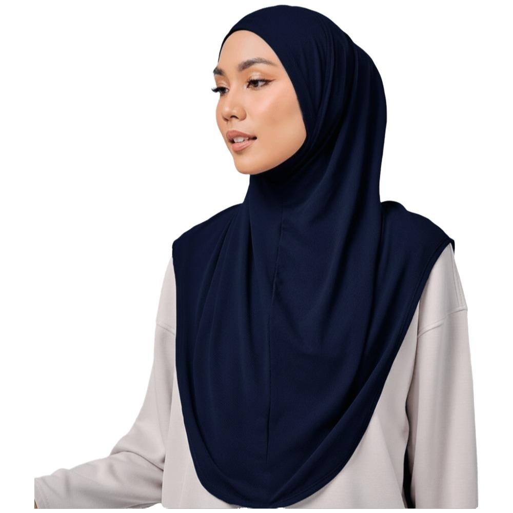 Atmungsaktiver Eid al-Fitr Langer Turban Verstellbarer Hijab Kopfwickel Elegantes Arabisches Damen Kopftuch Täglich