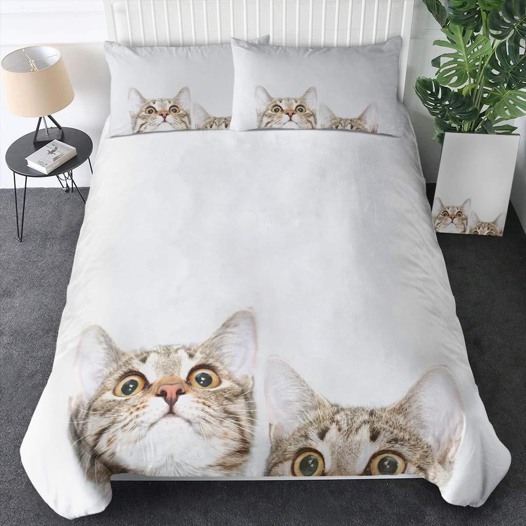 Cute Cartoon Animal Bedding Three-Piece Quilt Cover