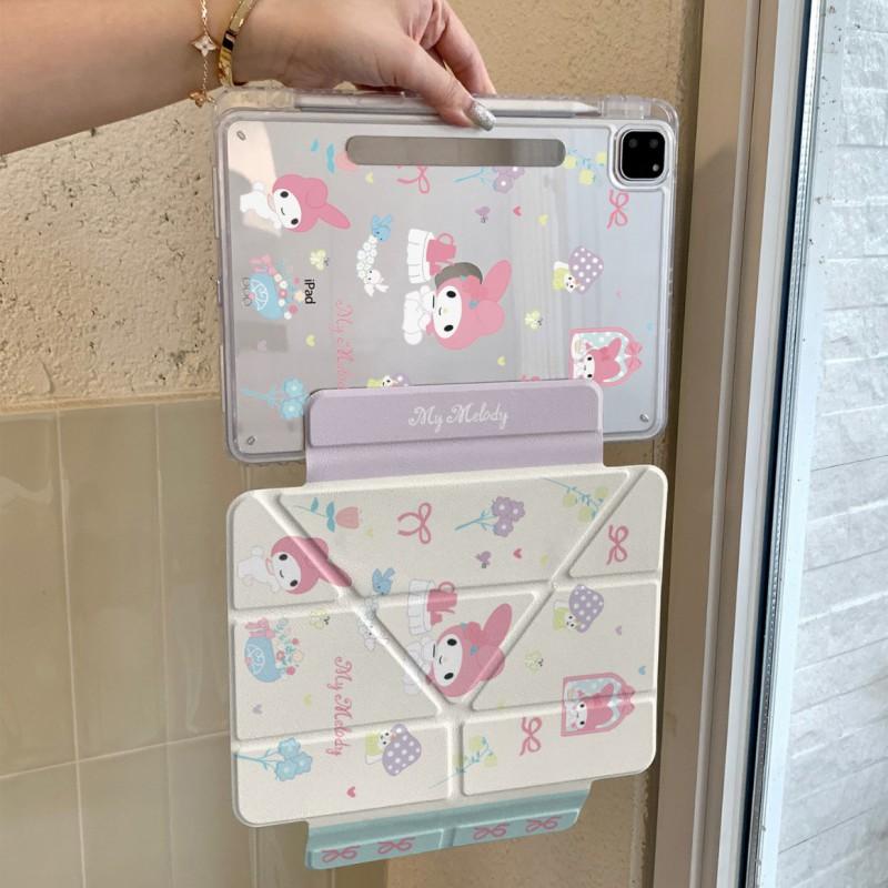 Melody Cartoon IPad Case With Pen Slot Side-Attach Detachable Cover Air Pro Mini Stand Anti-Slip PC Shell