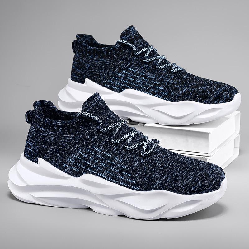 

2025 summer new flying woven shoes men s deodorant mesh breathable sports shoes soft sole lightweight casual shoes 44