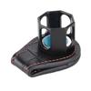 Magnetic Pool Cue Chalk Holder Billiard Chalk Holder Aluminum Alloy and Leather Snooker Tool Accessory Octagonal for Pool Game