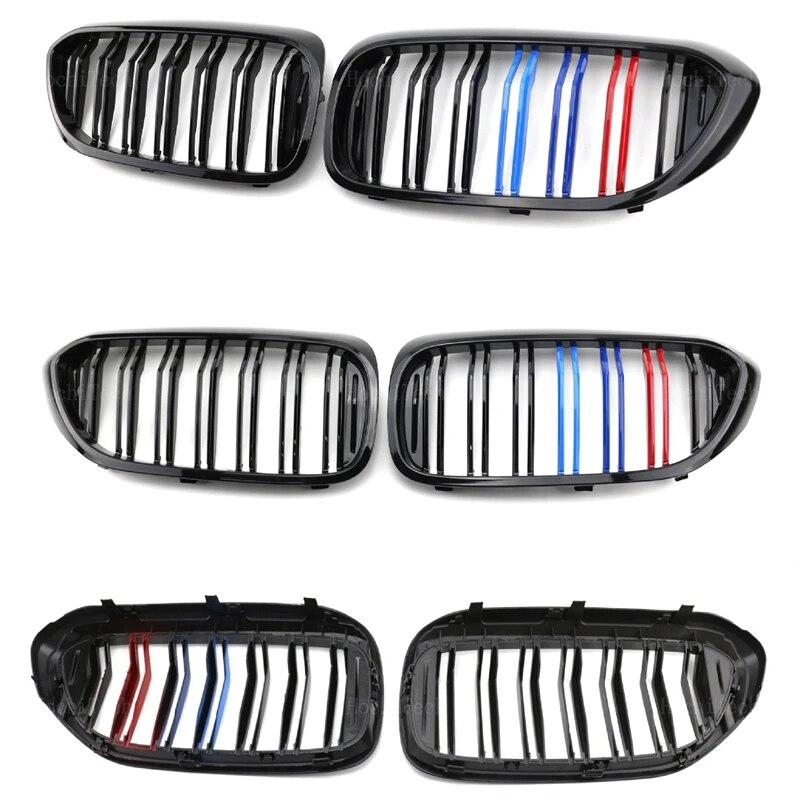 New Look Car Grille Grill Front Kidney Glossy 2 Line Double Slat For BMW 5 Series G30 G38 2016- Dual Line Racing Grilles