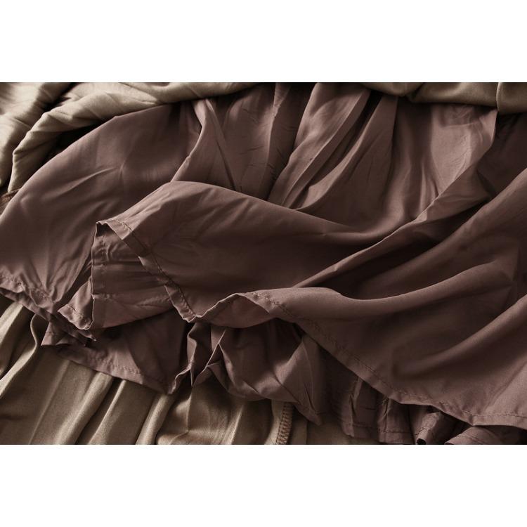 Vår och höst damkjol Hög midja Smal stökig veckad medellång stor svängig A-linje kjol Halvkroppskjol