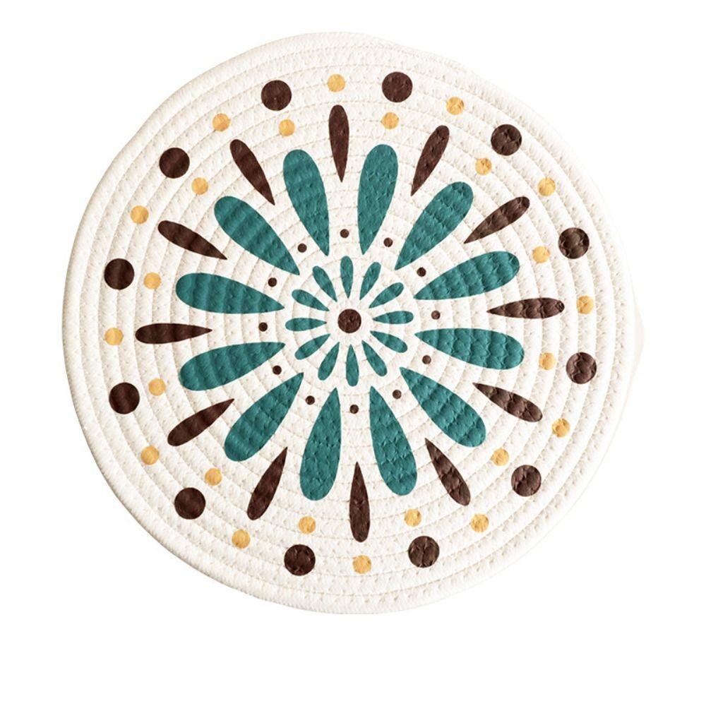 

Теплоизоляционная тканая хлопчатобумажная подставка для столовых приборов, нескользящая подставка для горшка, коврики для стола, круглая подставка для украшения стола 12cm-A