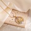 Luxury Heart Flower Stainless Steel Clavicle Necklace