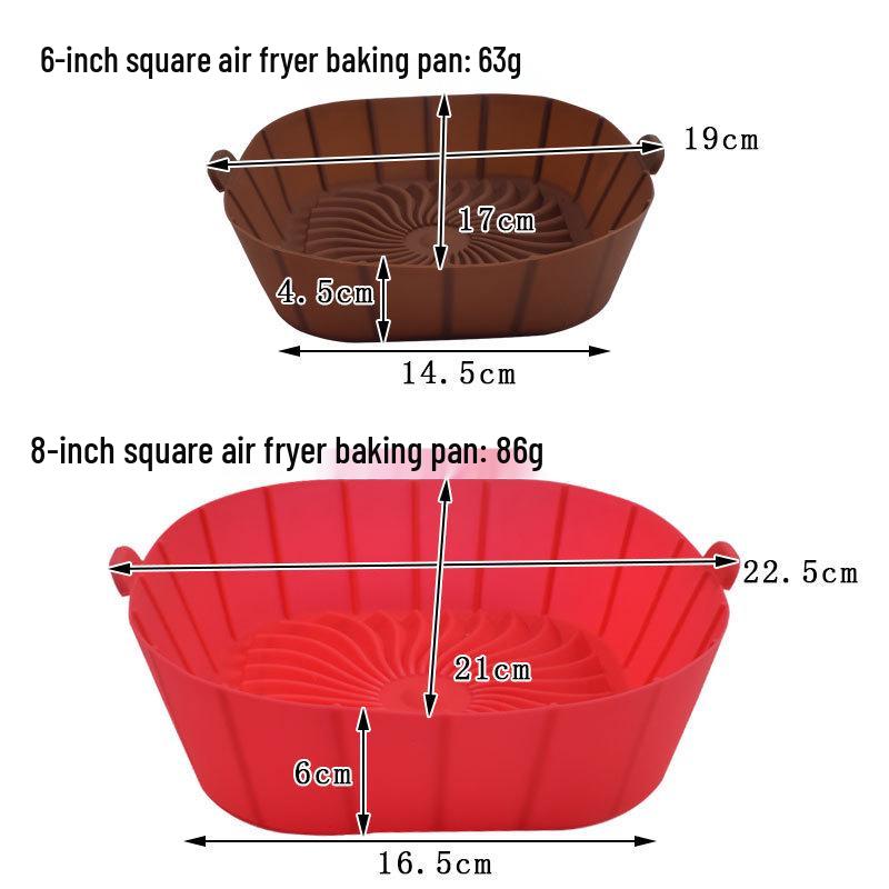 High-Temp Resistant Double Handle Silicone Air Fryer & Oven Baking Pan with Oil Draining Tray