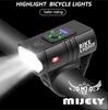 Double T6 USB Rechargeable Bicycle Light with Electric Display and Red Warning Light for Outdoor Riding