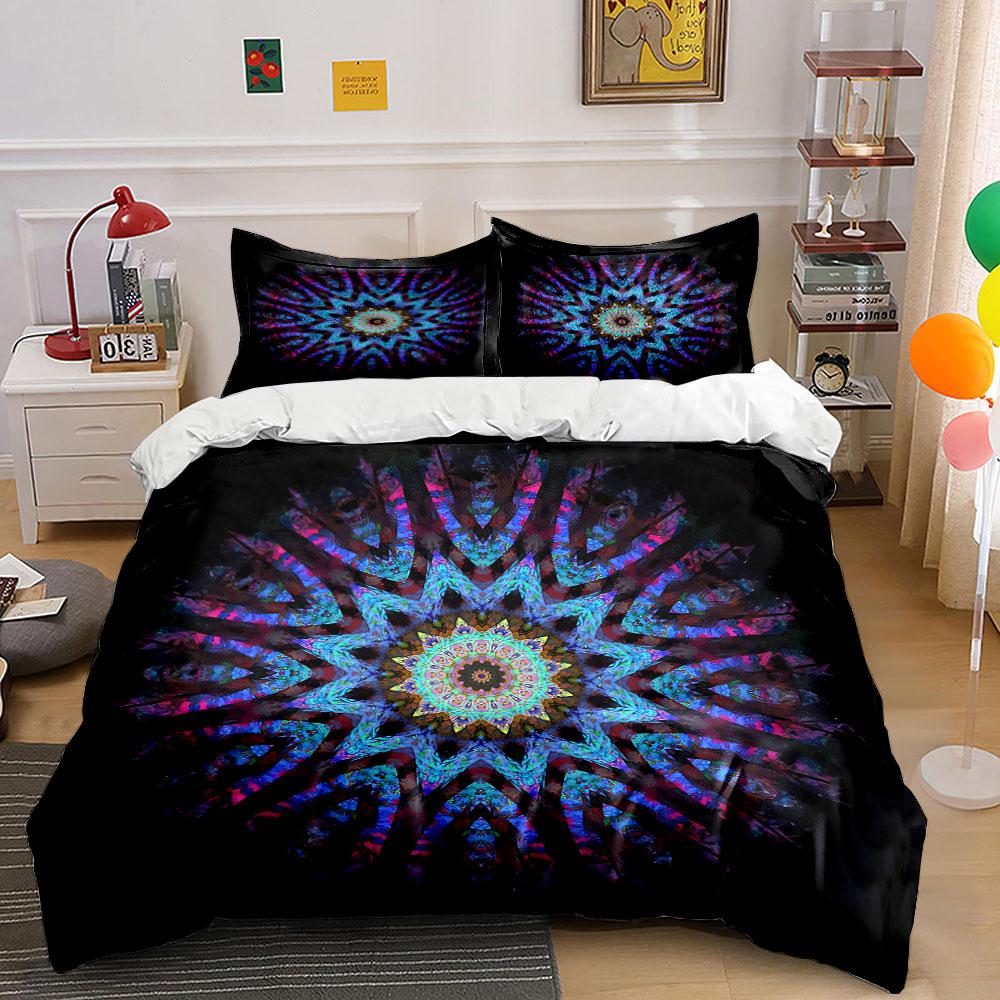 Mandala Tapestry Home Decor Set Soft Comfortable Duvet Cover Bedding Set Included 1*Duvet Cover & 2*Pillowcases, Gift