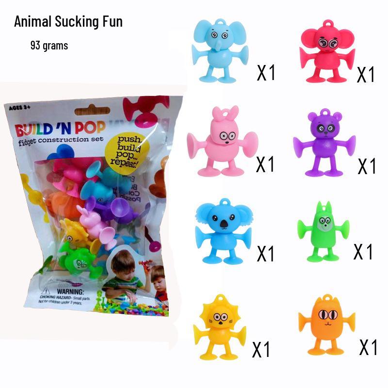 

Цветная коробочная липкая игрушка-животное из термопластичной резины на присоске – Мягкая, развивающая, для ванной и DIY-развлечений!