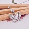 Fashion Colorful Crystal Rhinestone Butterfly Navel Ring Belly Button Bar Body Piercing Jewelry