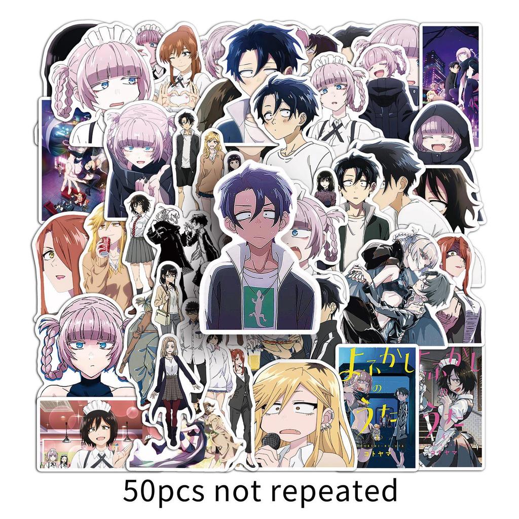 50-Piece Japanese Anime Graffiti Sticker Set for Phones, Computers, Refrigerators, and More