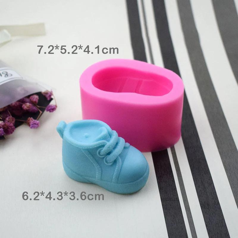 

Дитяче Взуття Силіконова Форма для Свічок Ручної Роботи 3D Взуття Вироби Форми для Заливки Смолою Гіпсом DIY Шоколадний Торт Форма для Кубиків Льоду Інструмент для Випікання