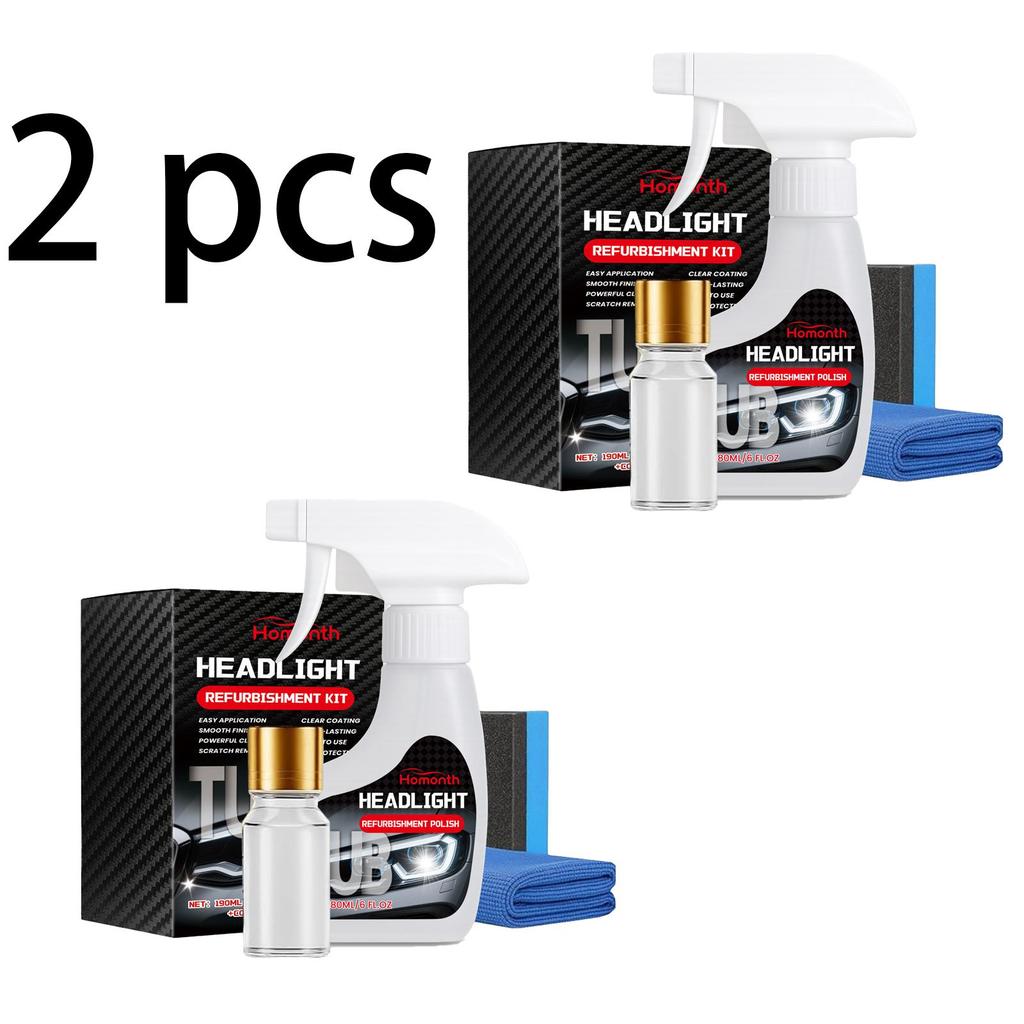Homonth Car Headlight Care Kit, Car Light Cleaning, Renovation and Polishing, Removes Oxidation, Improves Transparency, 1 Set