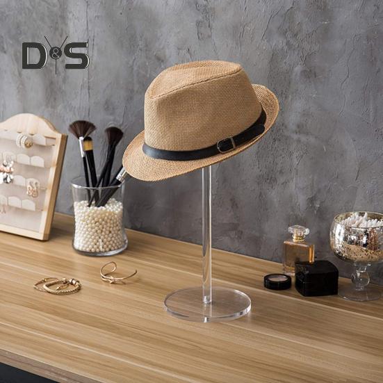 Acrylic Hat Display Stand High Stability Transparent Design Simple Installation Wigs Caps Display Holder Storage Organizer