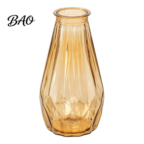 Einzigartige Reliefvase Dekorative Blumenvase, Transparenter Glasstil Halter für Heimvasen Trockenblumen Deko, Moderner Verdickter Blumenbehälter Frisch