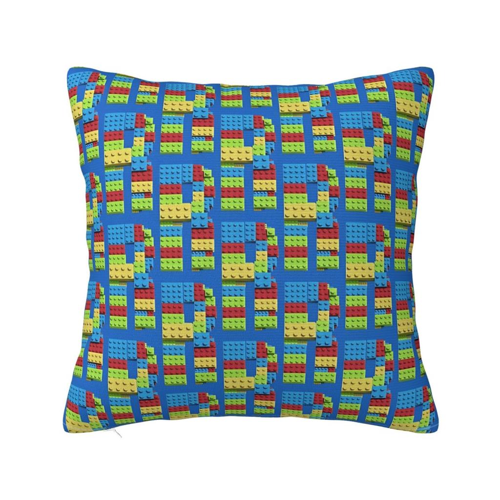 Building Blocks Loads Of Bricks Blue Square Pillow Cases Cushion Covers Awesome Polyester Decor Pillowcover for Car 18x18