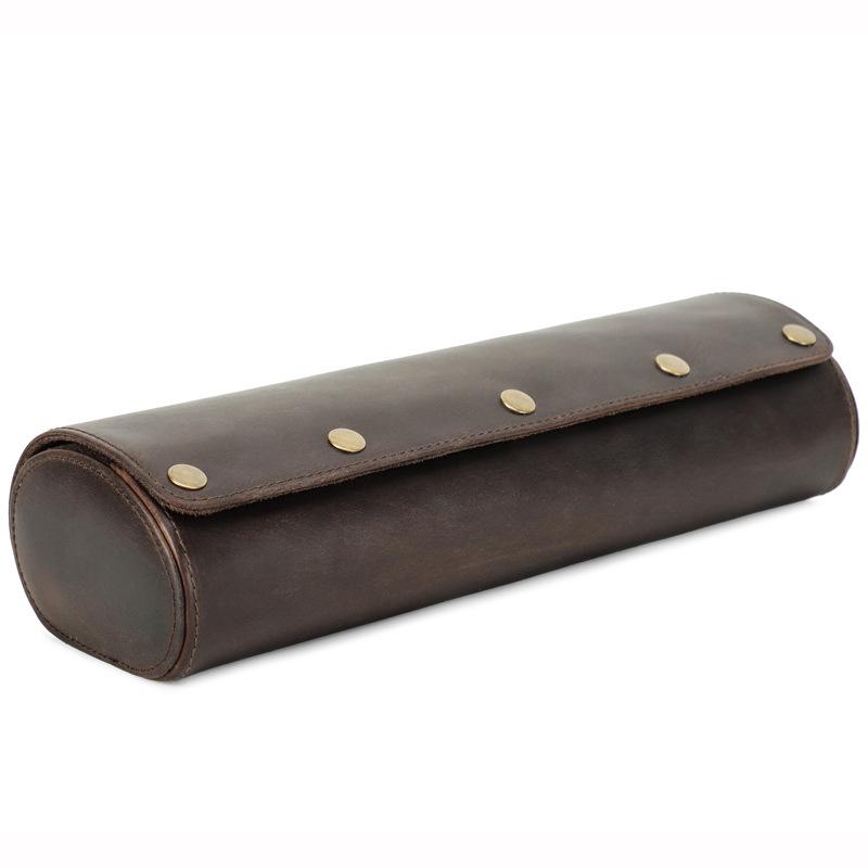 

Винтажная коробка ручной работы из кожи Crazy Horse на четыре слота для хранения и путешествий для часов кофейный