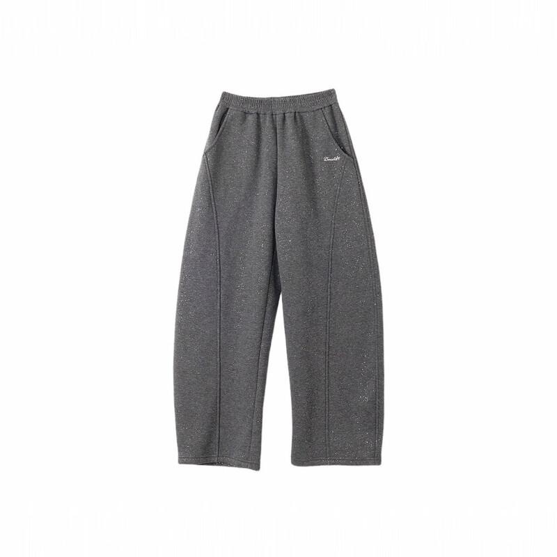 DEESHA Girls' Winter Embroidered Fleece-Lined Sweatpants