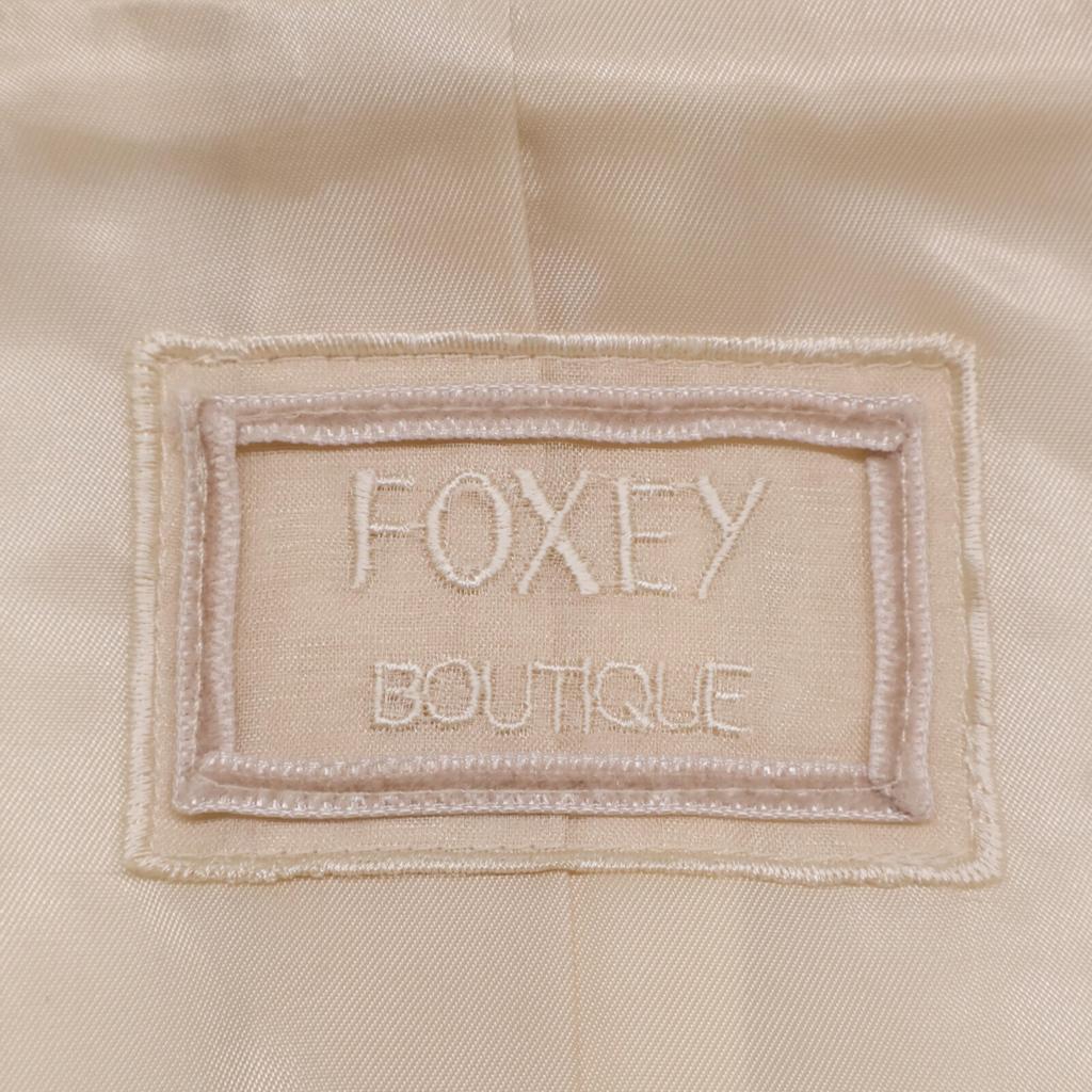 FOXEY Boutique 34690 Alpaca blend down jacket with fox fur and contrasting design coat 38 IvoryUsed