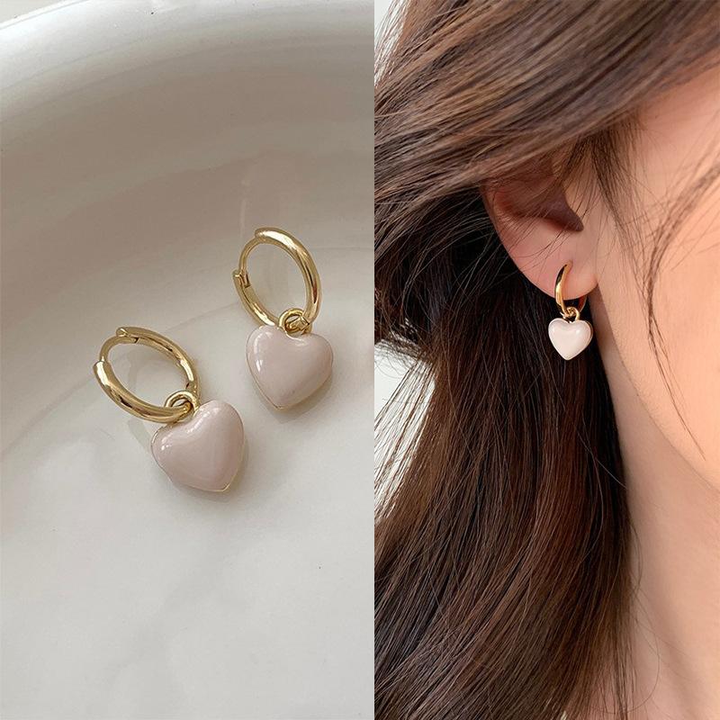 

Корейская версия сережек-капель любви, модные серьги простого дизайна, милые серьги-сердечки для девушки