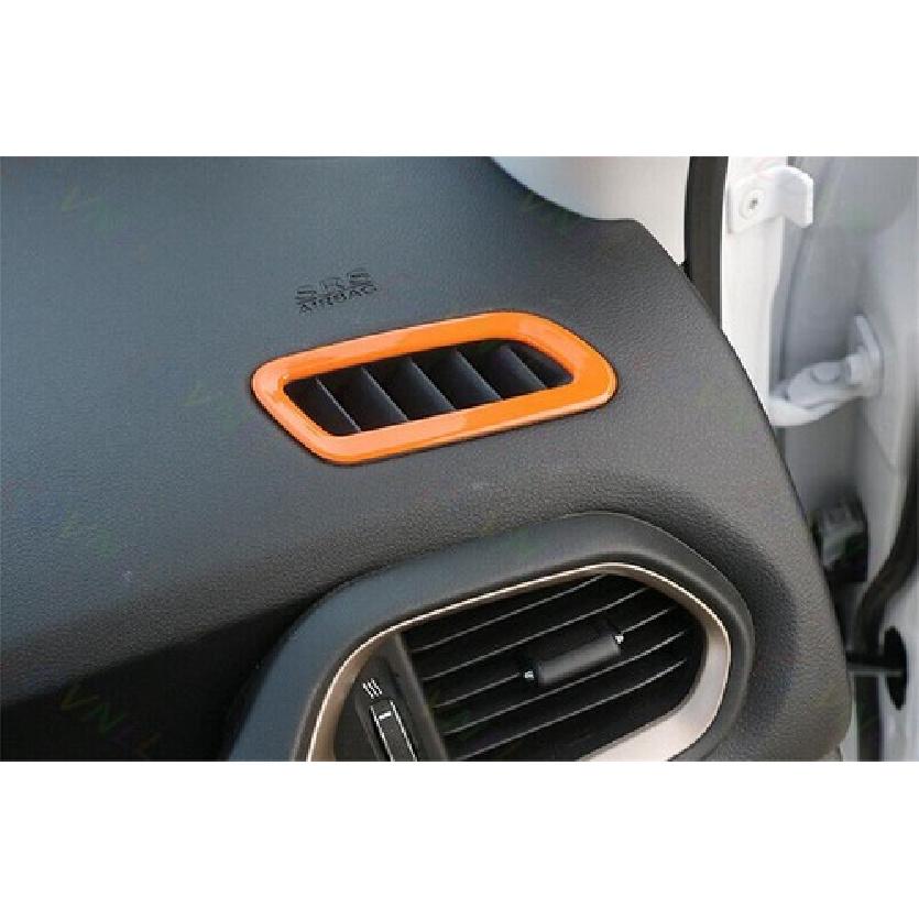 Dashboard L&R Air Outlet Vent Cover 2* For Jeep Renegade 2015- Bright Orange