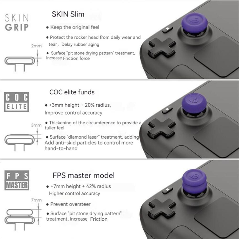 6pcs Joystick Cap Compatible For Steam Deck Fps/tps Chicken Eating Artifact Silicone Non-slip Thumbstick Cover