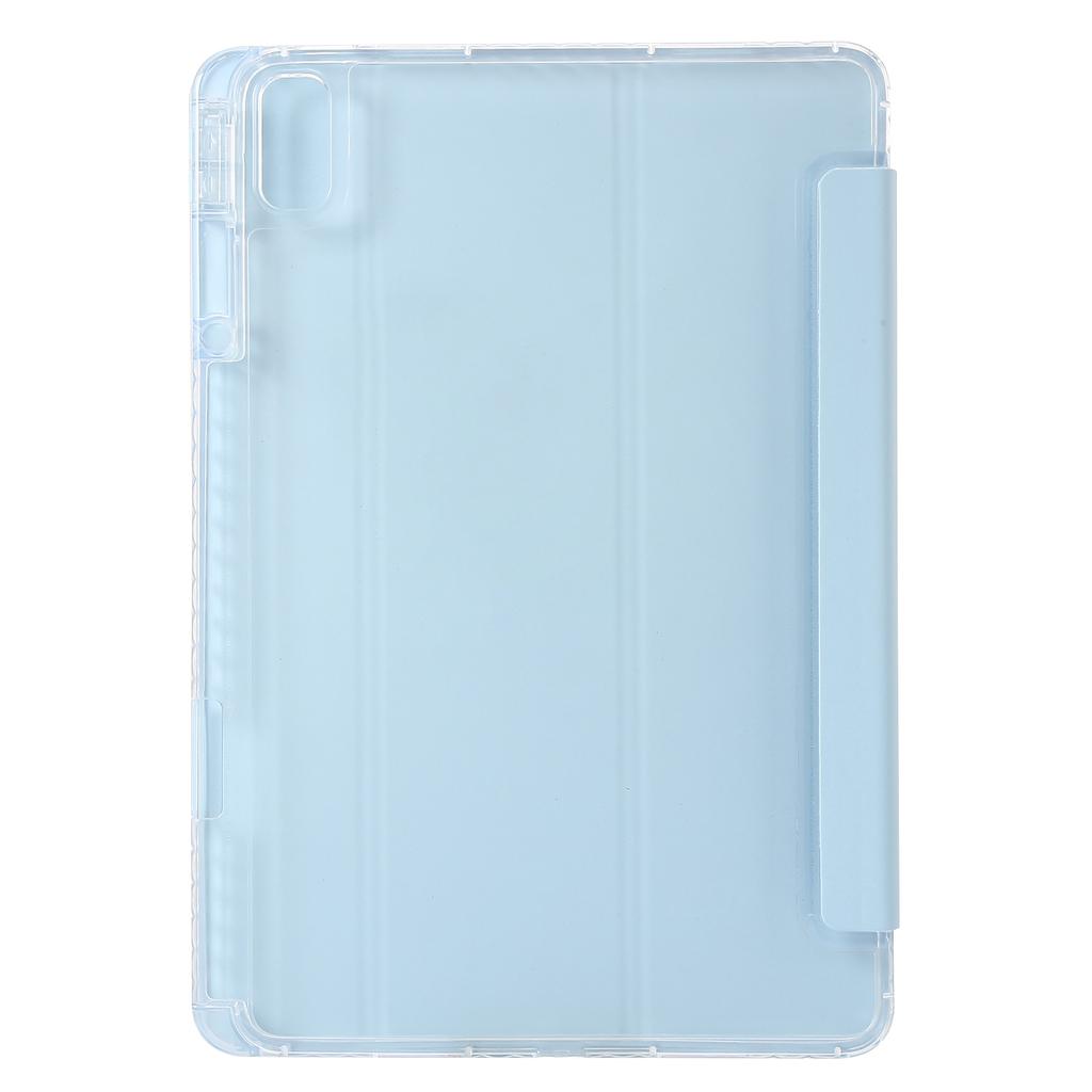 For Huawei MatePad SE 11 Case Tri-fold Stand Leather+TPU+Acrylic Clear Back Tablet Cover