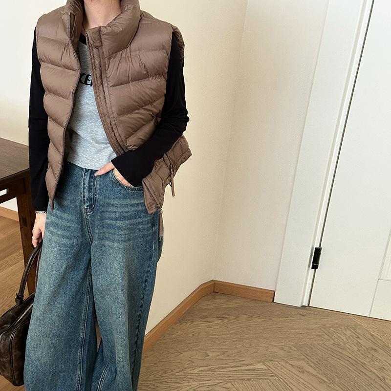 Light Down Cotton Vest Women's Wear Short Autumn and Winter New Vest Vest Vest Vest Stand-up Collar Vest Jacket